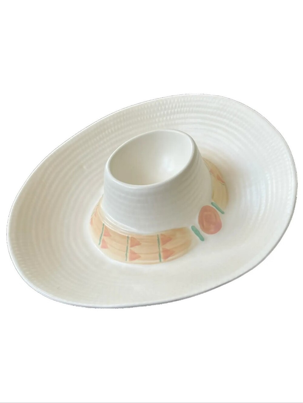 Treasure Craft Vintage 80s Chip & Dip Serving Platter Southwestern Sombrero Hat